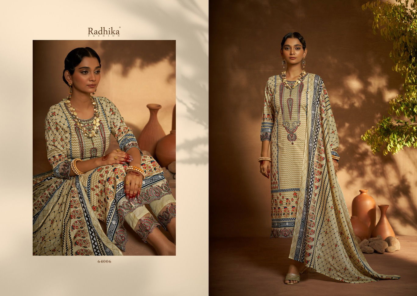 Mehndi By Azara Radhika Pakistani Print Cambric Cotton Dress Material  Wholesale Price In Surat